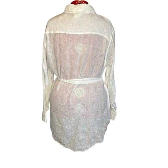 NWT Andie Resort Wear Corvo White Gauze Swim Button Coverup Sz XXL - Picture 2 of 7